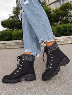 Trapery|Botki Z Delikatnym Ociepleniem^Royalfashion Trapery damskie Sawoli czarny