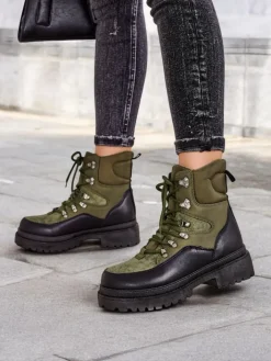 Trapery|Botki Bez Ocieplenia^Royalfashion Trapery damskie Savelly zielony