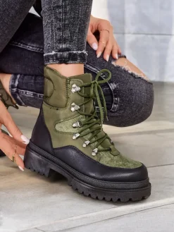 Trapery|Botki Bez Ocieplenia^Royalfashion Trapery damskie Savelly zielony