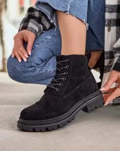 Trapery|Botki Z Delikatnym Ociepleniem^Royalfashion Trapery damskie Savbery czarny