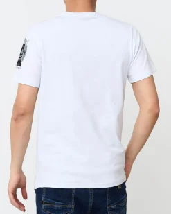 Bluzki^Royalfashion T-shirt męski z nadrukiem w kolorze m biały