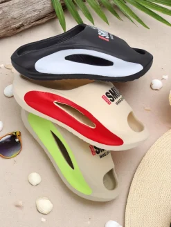 Klapki|Klapki Płaskie^Royalfashion Uniwersalne gumowe klapki Super Smile gołębi szary