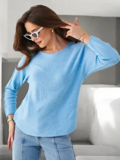 Swetry^Royalfashion Wiskozowy cienki damski sweterek Ecru