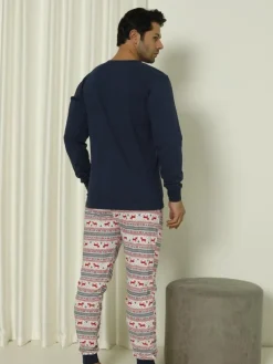 Piżamy^Royalfashion Świąteczna bawełniana męska piżama 2- częściowa Merry Christmas