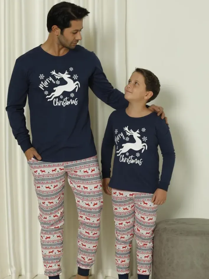 Piżamy^Royalfashion Świąteczna bawełniana męska piżama 2- częściowa Merry Christmas