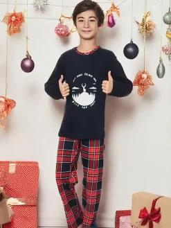 Piżamy^Royalfashion Świąteczna dziecięca piżama z printem