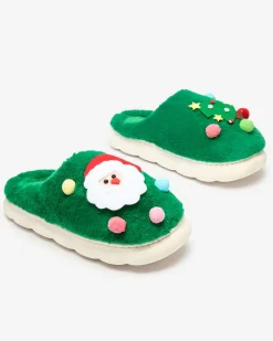 Kapcie^Royalfashion Świąteczne damskie kapcie w kolorze m Fertemse zielony
