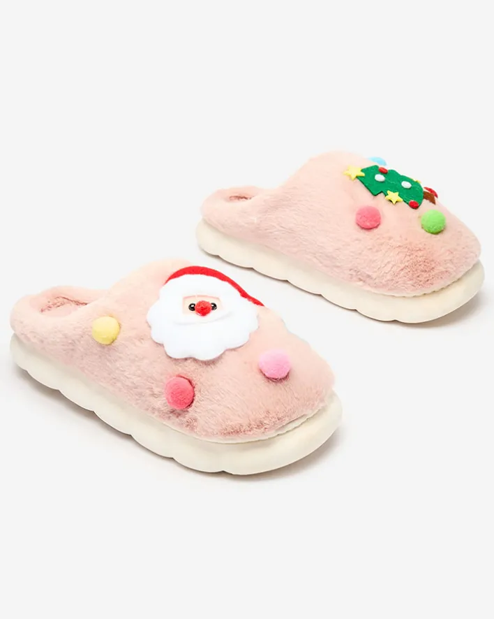 Kapcie^Royalfashion Świąteczne damskie kapcie w kolorze m Fertemse różowy