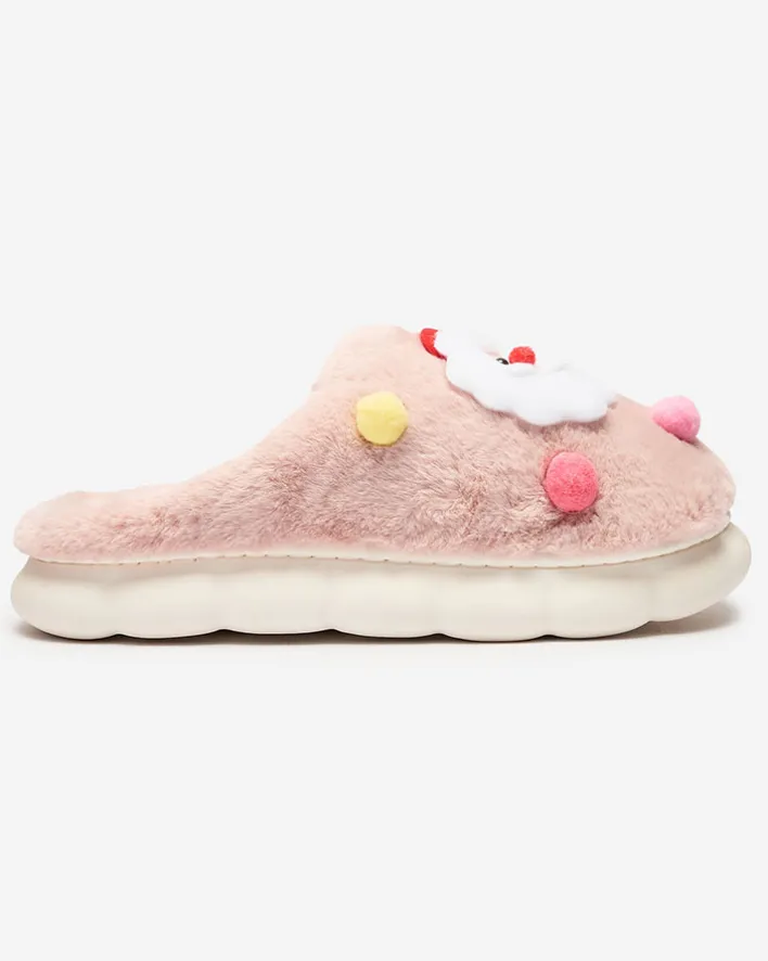 Kapcie^Royalfashion Świąteczne damskie kapcie w kolorze m Fertemse różowy