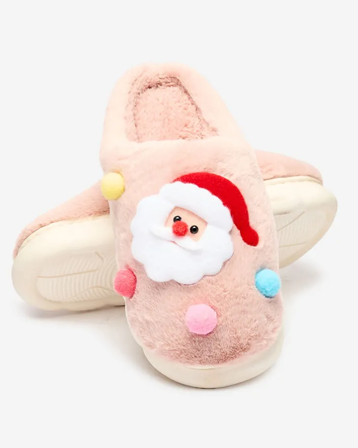 Kapcie^Royalfashion Świąteczne damskie kapcie w kolorze m Fertemse różowy