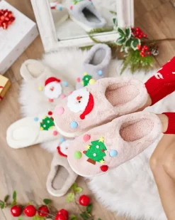 Kapcie^Royalfashion Świąteczne damskie kapcie w kolorze m Fertemse różowy