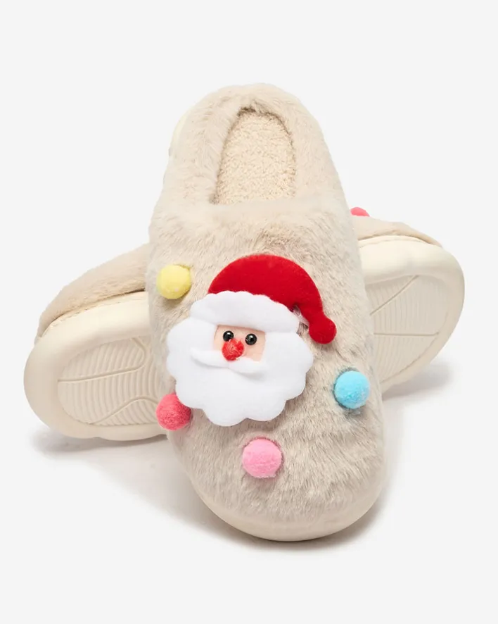 Kapcie^Royalfashion Świąteczne damskie kapcie w kolorze m Fertemse beżowy