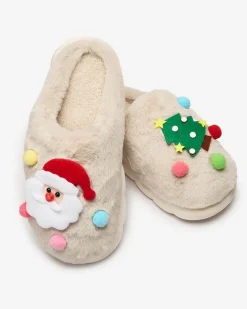 Kapcie^Royalfashion Świąteczne damskie kapcie w kolorze m Fertemse beżowy