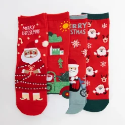 Skarpetki|Skarpetki^Royalfashion Świąteczne skarpetki w pudełku 4/pak Wielokolorowe
