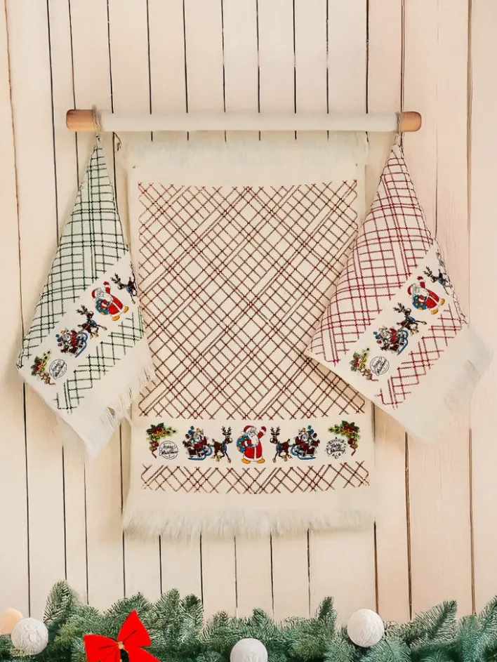 Ściereczki^Royalfashion Świąteczny komplet 3 ściereczek kuchennych