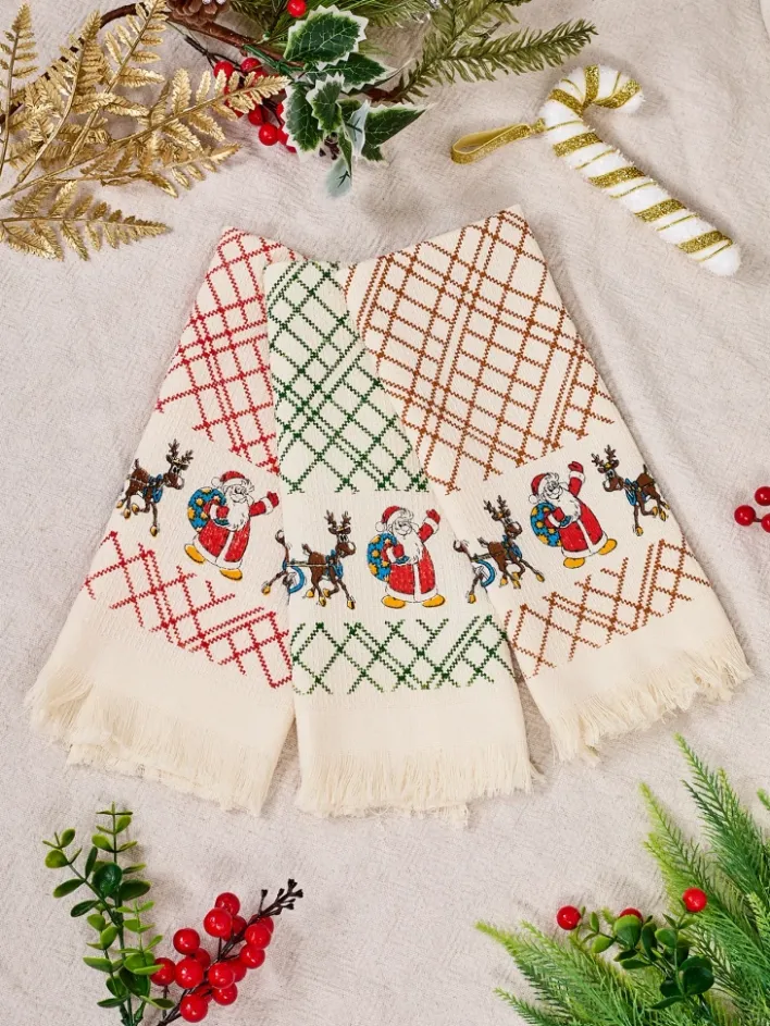 Ściereczki^Royalfashion Świąteczny komplet 3 ściereczek kuchennych