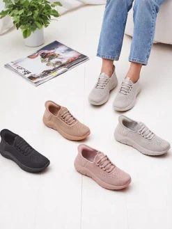 Ugc|Bieganie, Ćwiczenia I Trening^Royalfashion Wsuwane damskie materiałowe buty sportowe Arrate beżowy