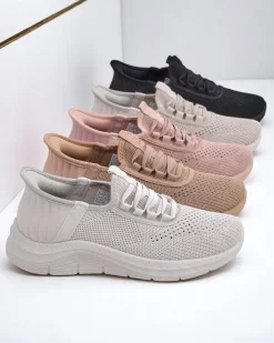 Ugc|Bieganie, Ćwiczenia I Trening^Royalfashion Wsuwane damskie materiałowe buty sportowe Arrate beżowy