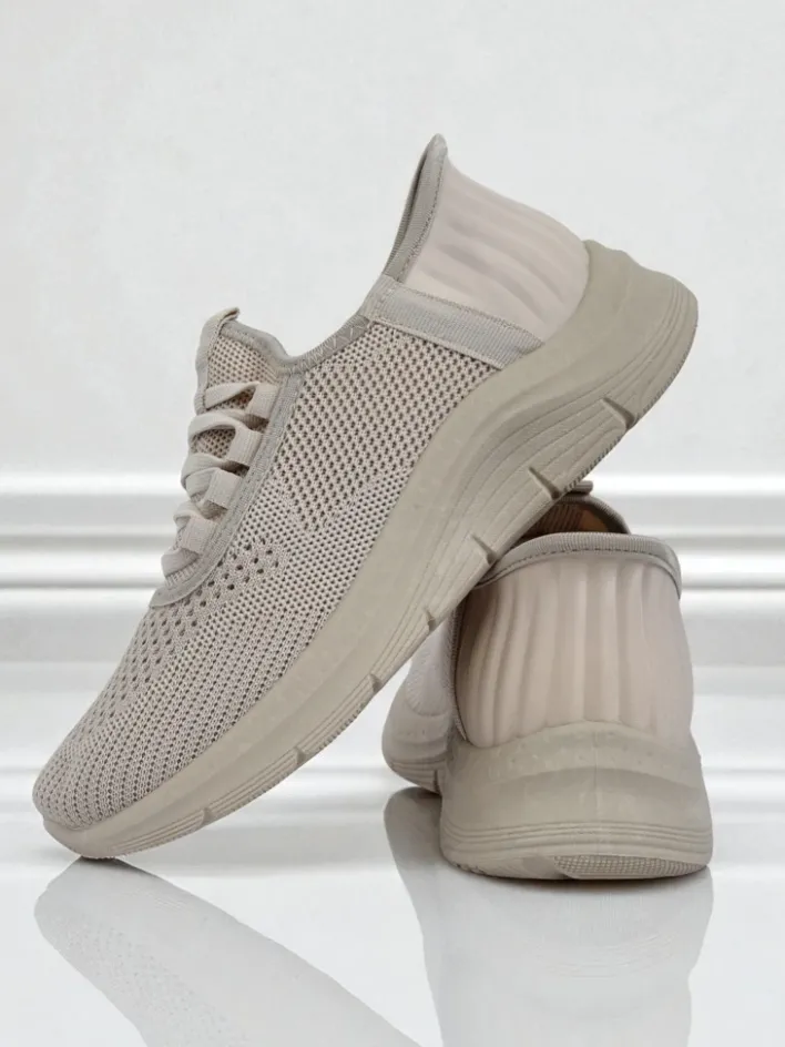 Ugc|Bieganie, Ćwiczenia I Trening^Royalfashion Wsuwane damskie materiałowe buty sportowe Arrate beżowy