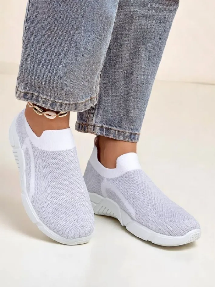 Sportowe|Bieganie, Ćwiczenia I Trening^Royalfashion Wsuwane damskie materiałowe buty sportowe Vena biały