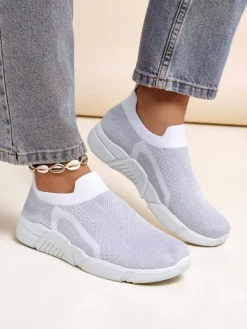 Sportowe|Bieganie, Ćwiczenia I Trening^Royalfashion Wsuwane damskie materiałowe buty sportowe Vena biały