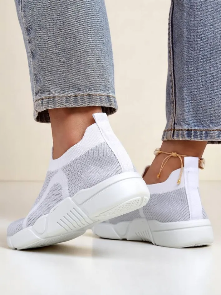 Sportowe|Bieganie, Ćwiczenia I Trening^Royalfashion Wsuwane damskie materiałowe buty sportowe Vena biały