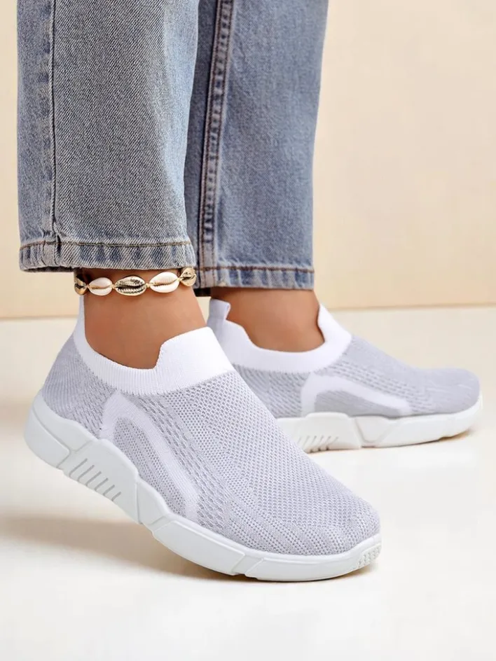 Sportowe|Bieganie, Ćwiczenia I Trening^Royalfashion Wsuwane damskie materiałowe buty sportowe Vena biały