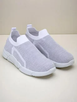 Sportowe|Bieganie, Ćwiczenia I Trening^Royalfashion Wsuwane damskie materiałowe buty sportowe Vena biały