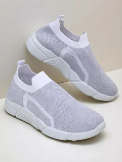 Sportowe|Bieganie, Ćwiczenia I Trening^Royalfashion Wsuwane damskie materiałowe buty sportowe Vena biały