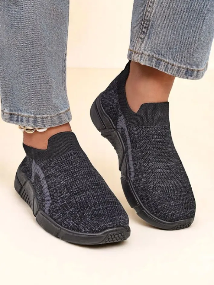 Sportowe|Bieganie, Ćwiczenia I Trening^Royalfashion Wsuwane damskie materiałowe buty sportowe Vena czarny