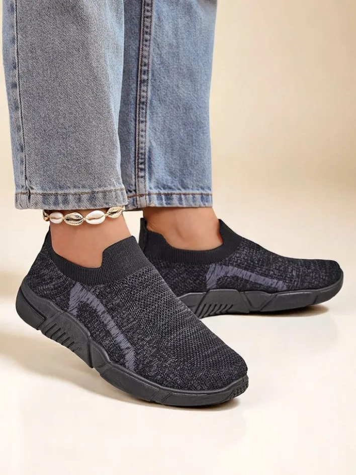 Sportowe|Bieganie, Ćwiczenia I Trening^Royalfashion Wsuwane damskie materiałowe buty sportowe Vena czarny