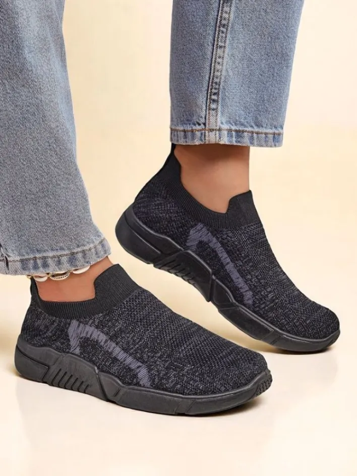 Sportowe|Bieganie, Ćwiczenia I Trening^Royalfashion Wsuwane damskie materiałowe buty sportowe Vena czarny