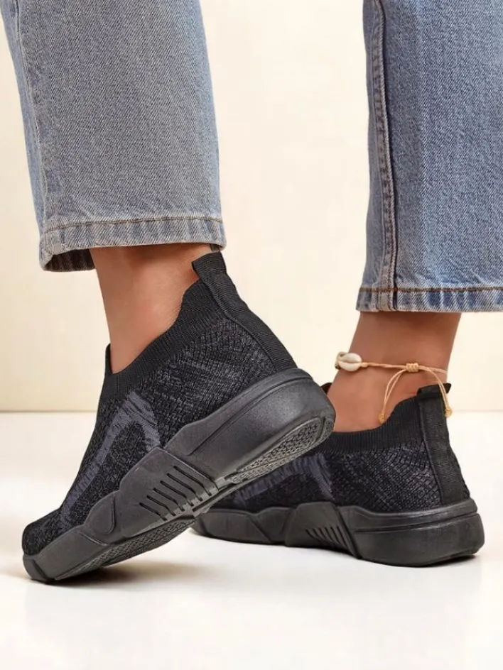 Sportowe|Bieganie, Ćwiczenia I Trening^Royalfashion Wsuwane damskie materiałowe buty sportowe Vena czarny