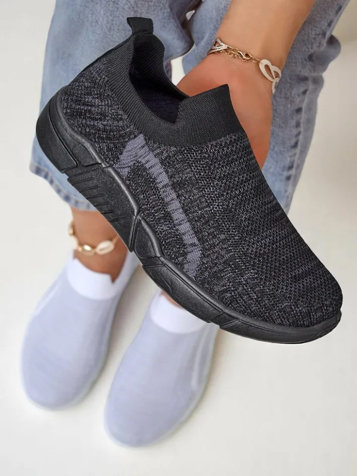 Sportowe|Bieganie, Ćwiczenia I Trening^Royalfashion Wsuwane damskie materiałowe buty sportowe Vena czarny