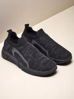 Sportowe|Bieganie, Ćwiczenia I Trening^Royalfashion Wsuwane damskie materiałowe buty sportowe Vena czarny