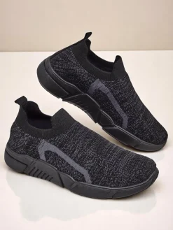 Sportowe|Bieganie, Ćwiczenia I Trening^Royalfashion Wsuwane damskie materiałowe buty sportowe Vena czarny