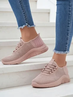 Ugc|Bieganie, Ćwiczenia I Trening^Royalfashion Wsuwane damskie materiałowe buty sportowe Arrate różowy