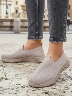 Sportowe|Bieganie, Ćwiczenia I Trening^Royalfashion Wsuwane damskie materiałowe buty sportowe Serra beżowy