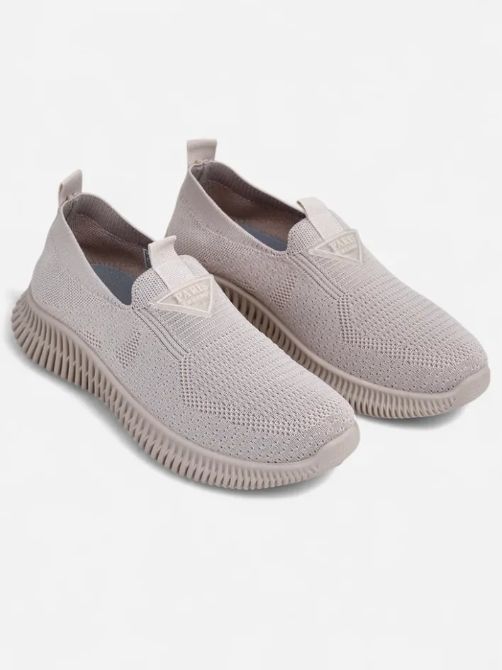 Sportowe|Bieganie, Ćwiczenia I Trening^Royalfashion Wsuwane damskie materiałowe buty sportowe Serra beżowy