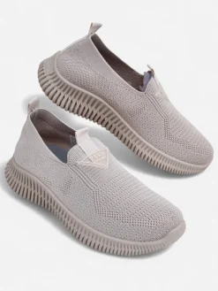 Sportowe|Bieganie, Ćwiczenia I Trening^Royalfashion Wsuwane damskie materiałowe buty sportowe Serra beżowy