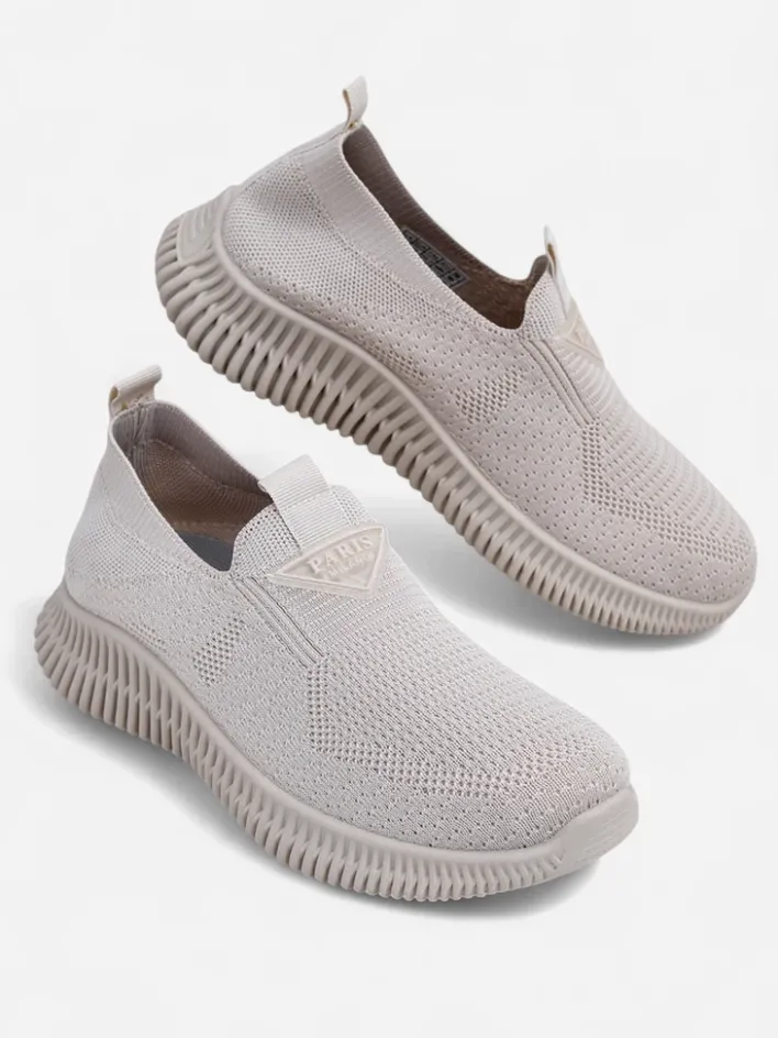 Sportowe|Bieganie, Ćwiczenia I Trening^Royalfashion Wsuwane damskie materiałowe buty sportowe Serra Jasny szary