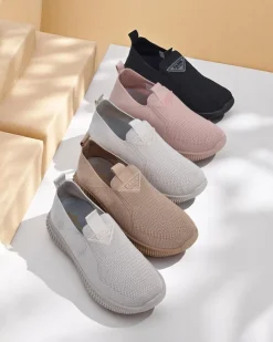 Sportowe|Bieganie, Ćwiczenia I Trening^Royalfashion Wsuwane damskie materiałowe buty sportowe Serra Jasny szary