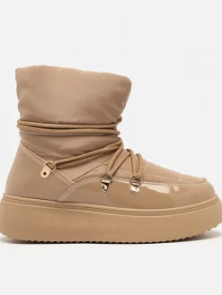 Śniegowce|Botki Z Grubym Ociepleniem^Royalfashion Wsuwane śniegowce damskie w m kolorze Dabenda brązowy