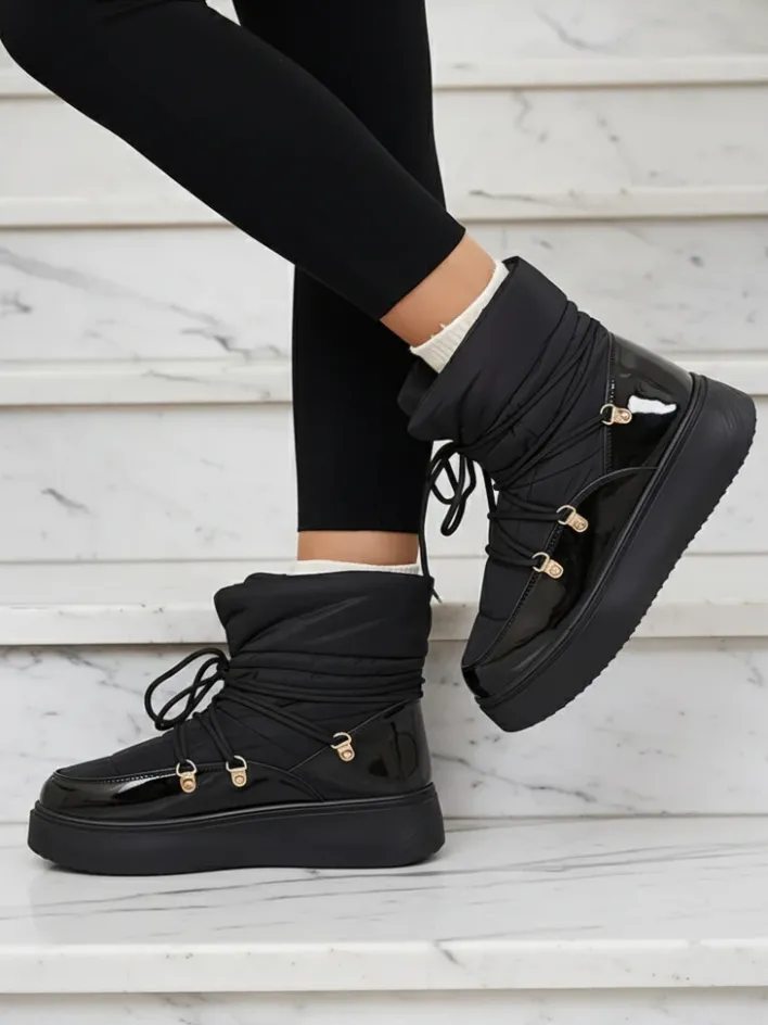 Śniegowce|Botki Z Grubym Ociepleniem^Royalfashion Wsuwane śniegowce damskie w m kolorze Dabenda czarny