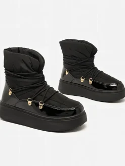 Śniegowce|Botki Z Grubym Ociepleniem^Royalfashion Wsuwane śniegowce damskie w m kolorze Dabenda czarny
