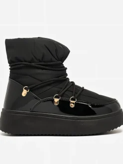 Śniegowce|Botki Z Grubym Ociepleniem^Royalfashion Wsuwane śniegowce damskie w m kolorze Dabenda czarny