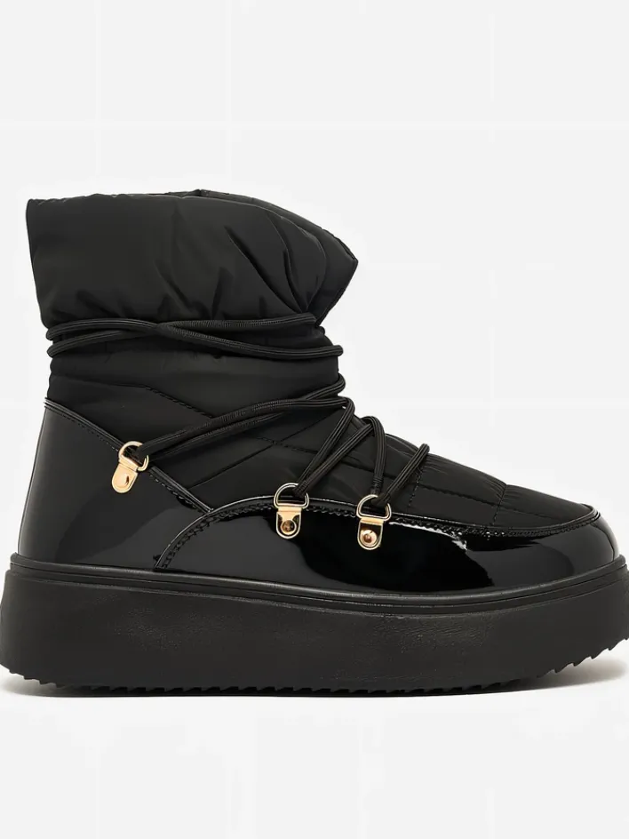 Śniegowce|Botki Z Grubym Ociepleniem^Royalfashion Wsuwane śniegowce damskie w m kolorze Dabenda czarny