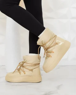 Śniegowce|Botki Z Grubym Ociepleniem^Royalfashion Wsuwane śniegowce damskie w jasnobrązowym kolorze Dabenda beżowy