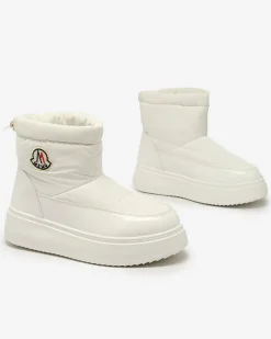 Śniegowce|Botki Z Grubym Ociepleniem^Royalfashion Wsuwane śniegowce damskie w m kolorze Ademra biały