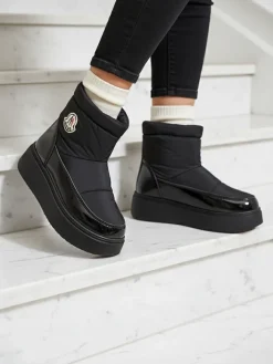 Śniegowce|Botki Z Grubym Ociepleniem^Royalfashion Wsuwane śniegowce damskie w m kolorze Ademra czarny